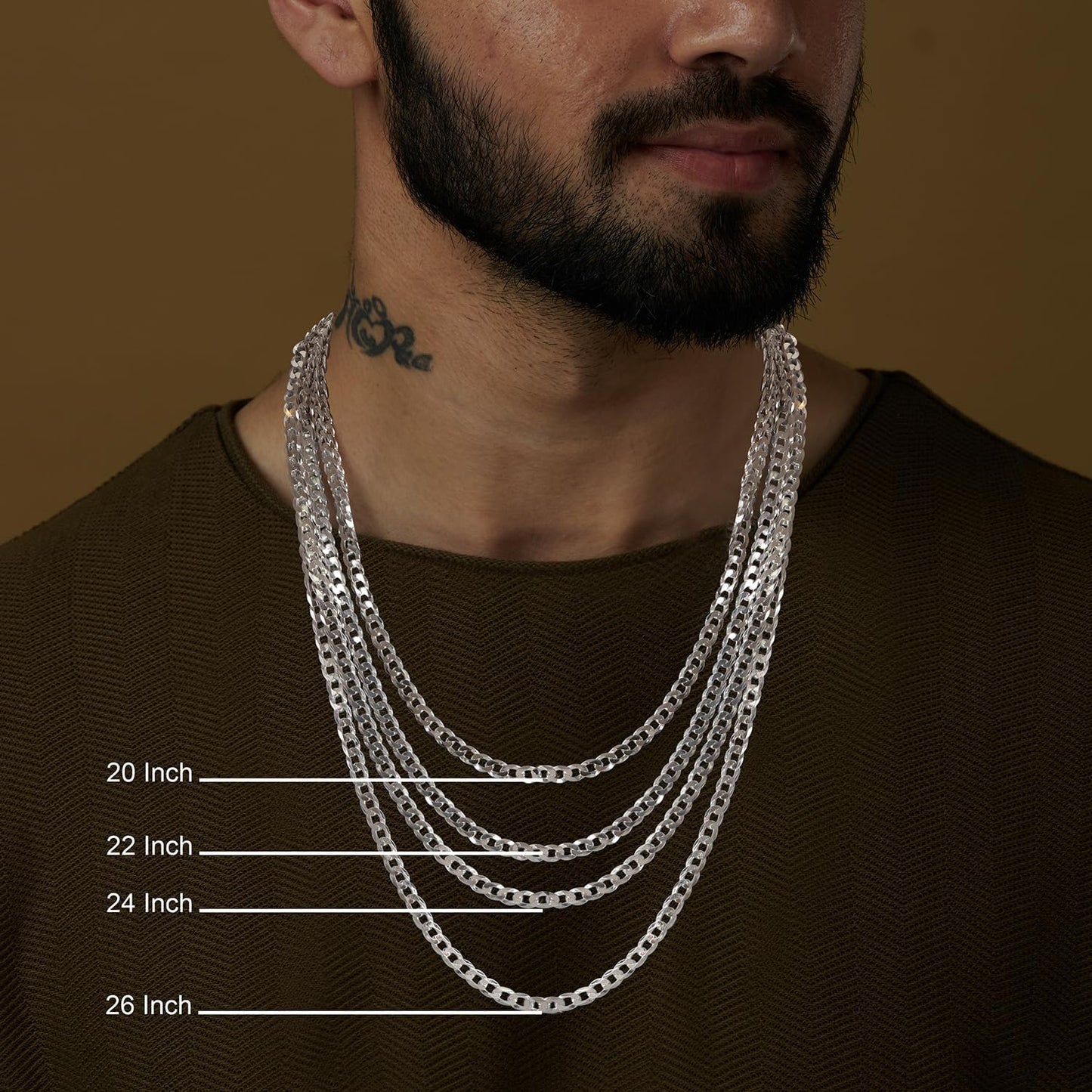 Solid 925 Sterling Silver Italian 4.5Mm, 6Mm Diamond-Cut Cuban Link Curb Chain Necklace for Men Women (16, 18, 20, 22, 24, 26 Inches), Made in Italy