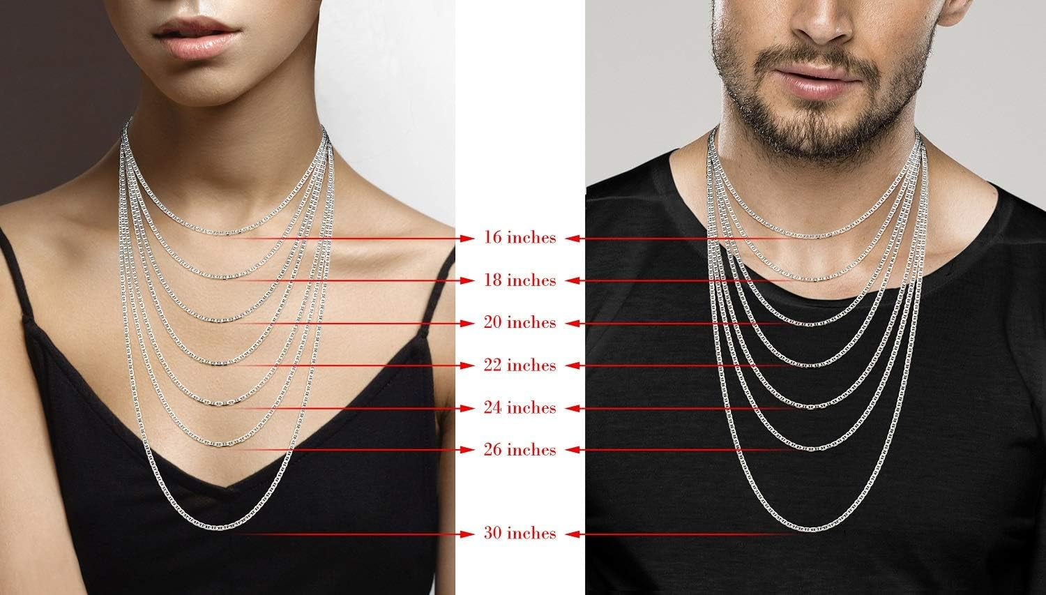 Solid 925 Sterling Silver Italian 3Mm Diamond-Cut Flat Mariner Link Chain Necklace for Women Men, Made in Italy