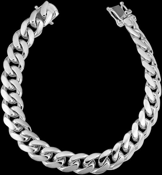 925 Sterling Silver Solid Miami Cuban Link Chain Bracelet, 6.5MM - 14.5MM- Curb Cuban Bracelet, Solid Thick Big Link Bracelet for Men, 8, 8.5, 9 Inch